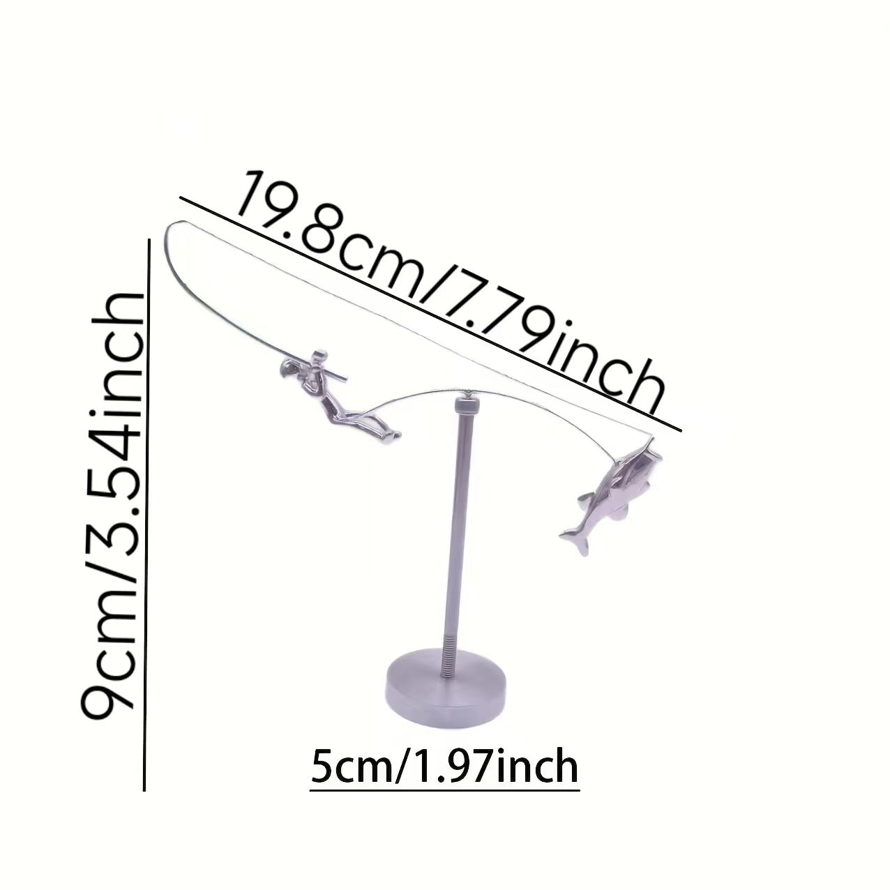 The Balancing Fisherman Sculpture - Kinetic Desk Art Decor, Office Zen Toy, Gift for Dad