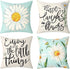 Cushion Cover 45 x 45 cm Set of 4 Decorative Cushions Daisy Cushion Cover Decoration Cotton Decorative Cushions for Garden Living Room Bedroom Modern