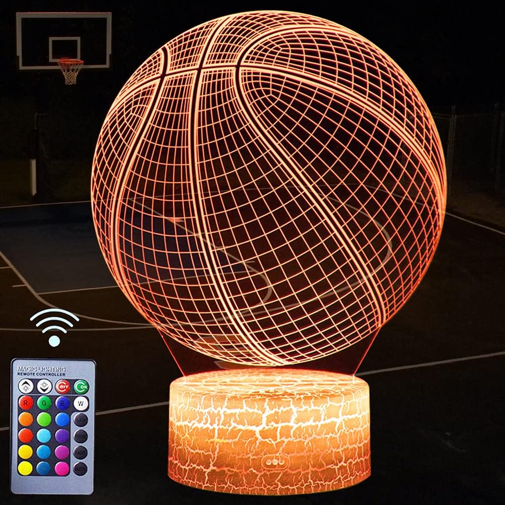 Basketball Night Light - 3D LED Lamp with Remote Control
