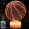 Basketball Night Light - 3D LED Lamp with Remote Control