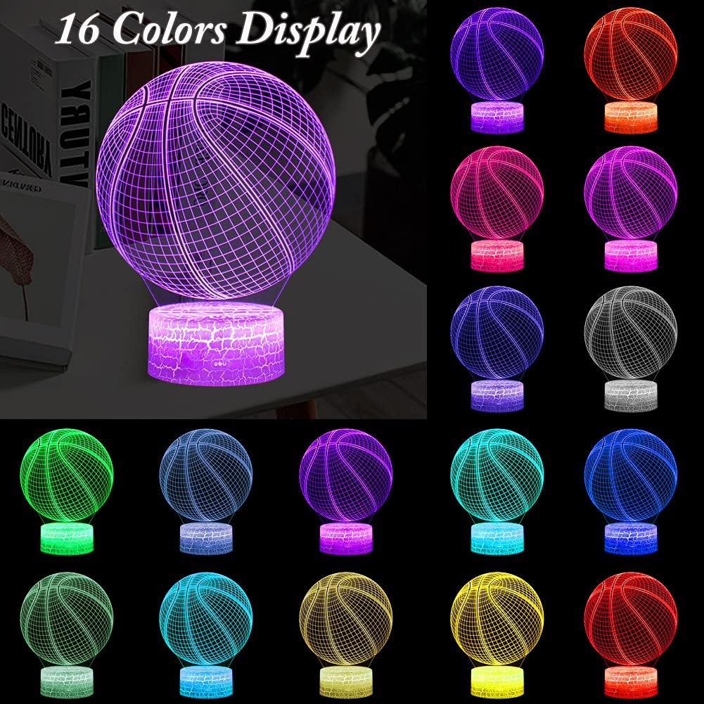 Basketball Night Light - 3D LED Lamp with Remote Control