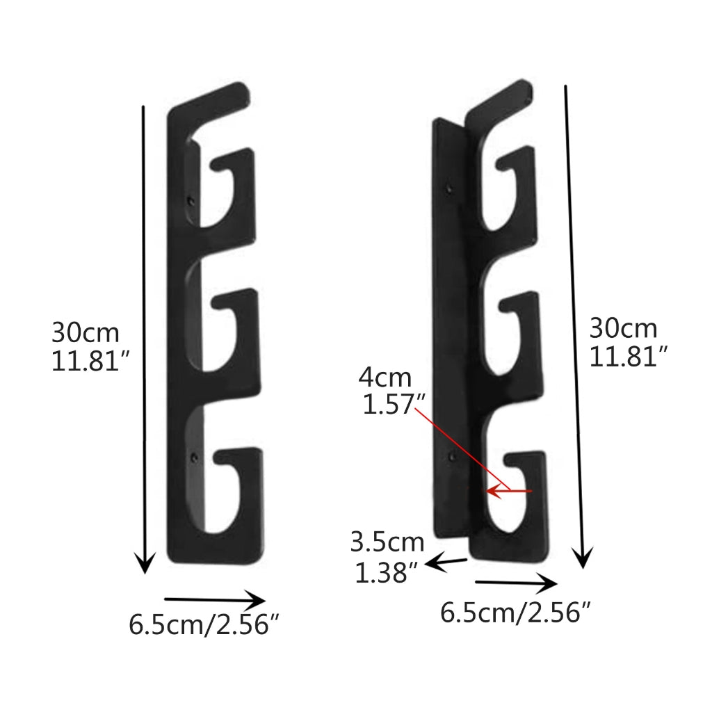 Set of fishing rod holders for garage, 6 rods - Fishing rod holders for wall and ceiling, fishing rod storage 0.46 Black