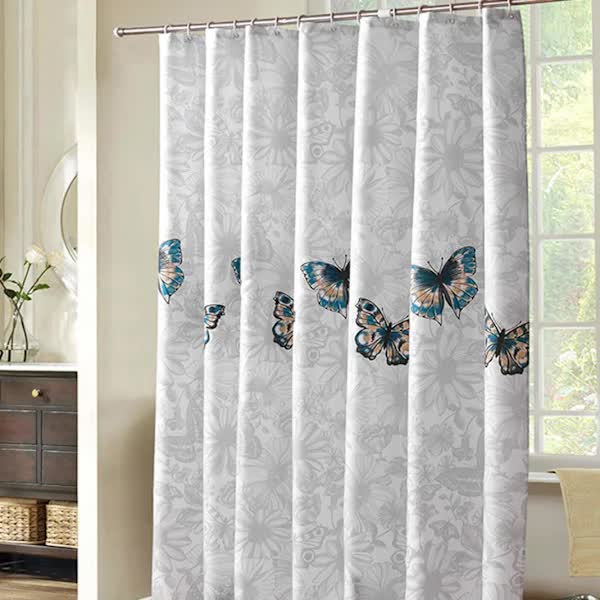 NEW Shower Curtain 220X200cm, Bathroom Curtains With Hooks Mildew Resistant