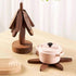 Set Wooden Coasters in Tree Shape, Wooden Insulation Mat_tfrf