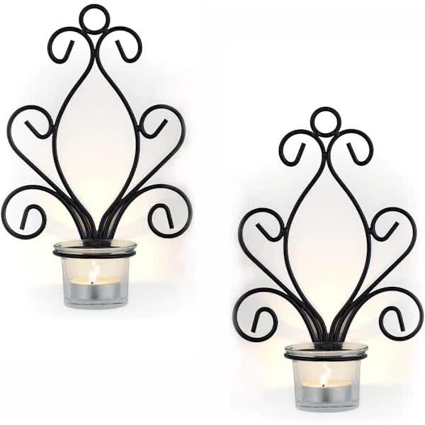 Vintage Iron Wall Candle Holders, Creative Iron Candlesticks