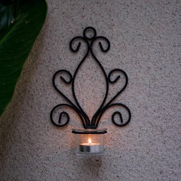 Vintage Iron Wall Candle Holders, Creative Iron Candlesticks