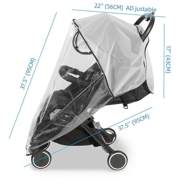 Universal Stroller Rain Cover, 5-in-1 Cover - Transparent Rain Cover for Stroller