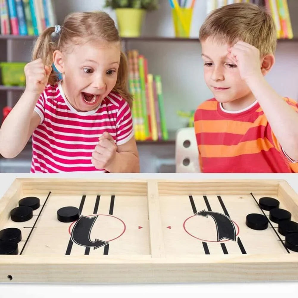 Fast Sling Puck Game, Wooden Hockey Game, Super Football Table A