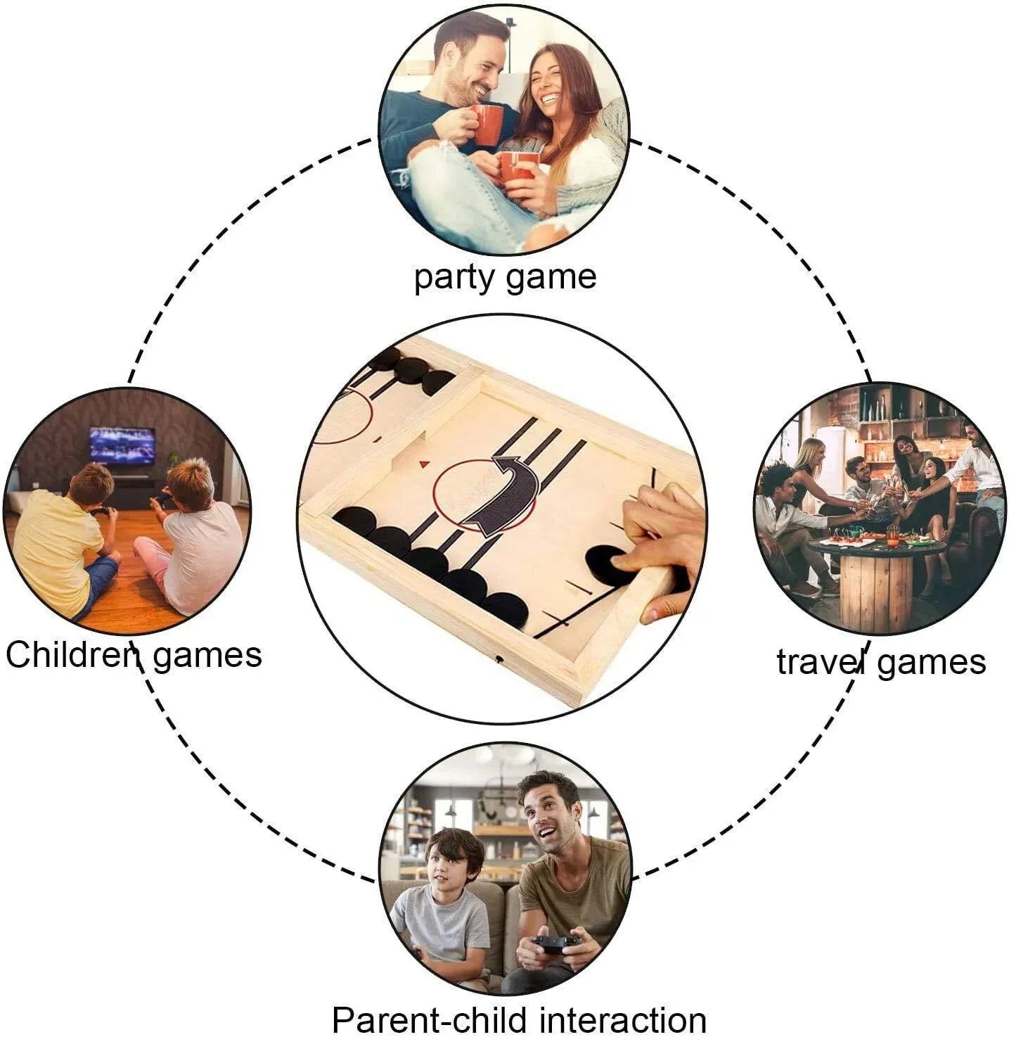 Fast Sling Puck Game, Wooden Hockey Game, Super Football Table A