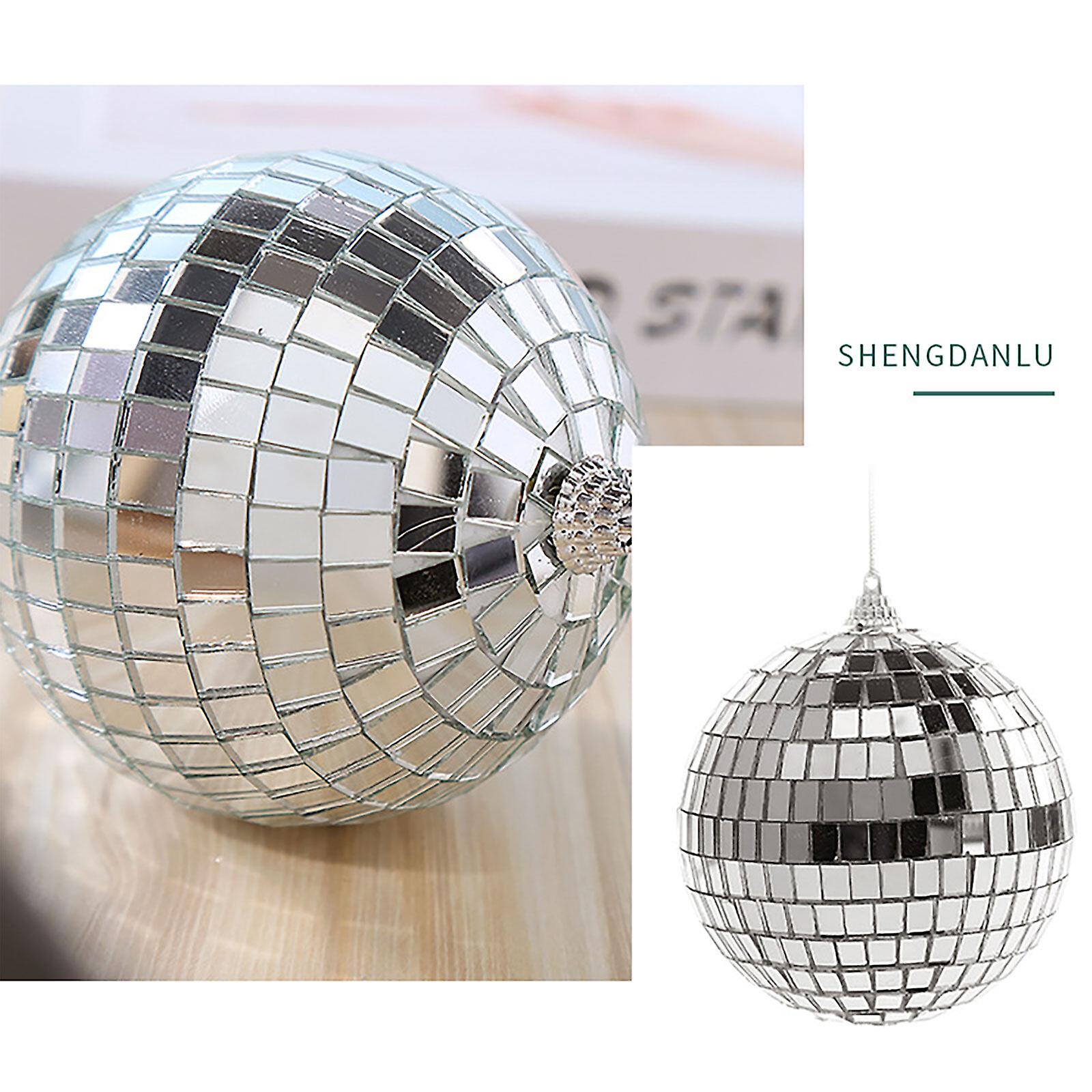 6/12 pcs Mini Disco Ball Party Decorations Silver Mini Plastic Ornaments Small Disco Balls Silver Silver_MGF Silver 6CM