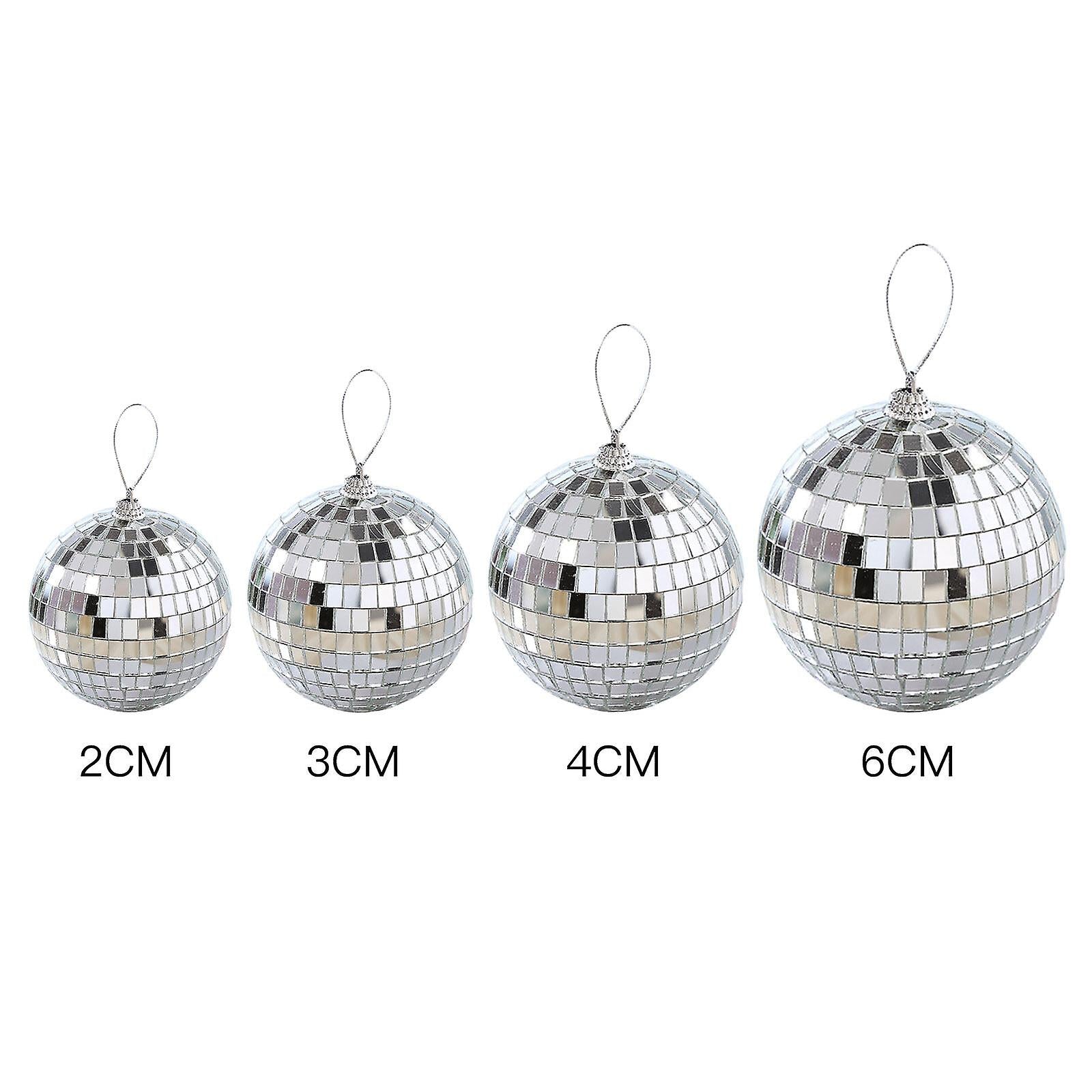 6/12 pcs Mini Disco Ball Party Decorations Silver Mini Plastic Ornaments Small Disco Balls Silver Silver_MGF Silver 6CM