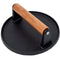 Pre-Seasoned Cast Iron Hamburger Press, Heavy Duty Hamburger Crusher for Griddle with Heat Resistant Handle Circle[CO]