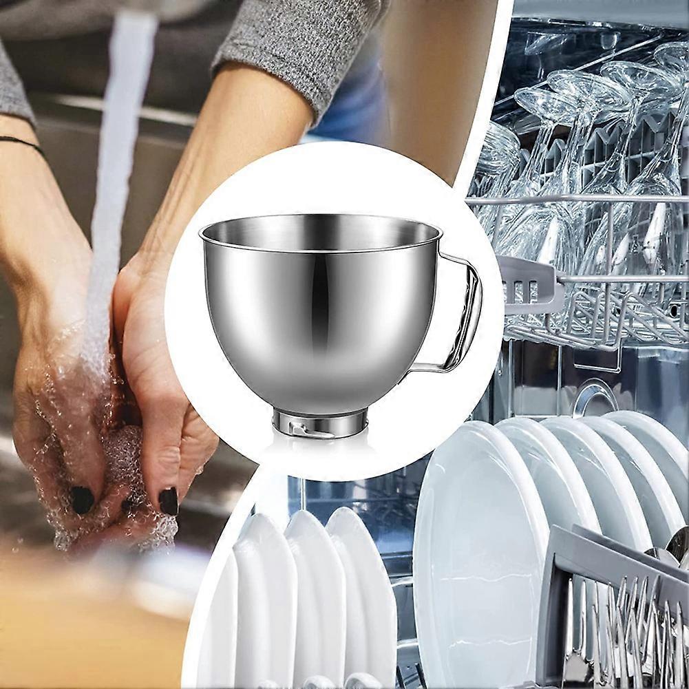 Stainless Steel Bowl for KitchenAid 4.5-5 Quart Tilt Head Stand Mixer, for KitchenAid Mixer Bowl, Di (FMY)_MGF Silver