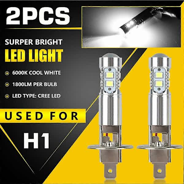 2x H1 LED Headlight Bulbs Conversion Kit High Beam Low Beam Fog Light 100W 6000K