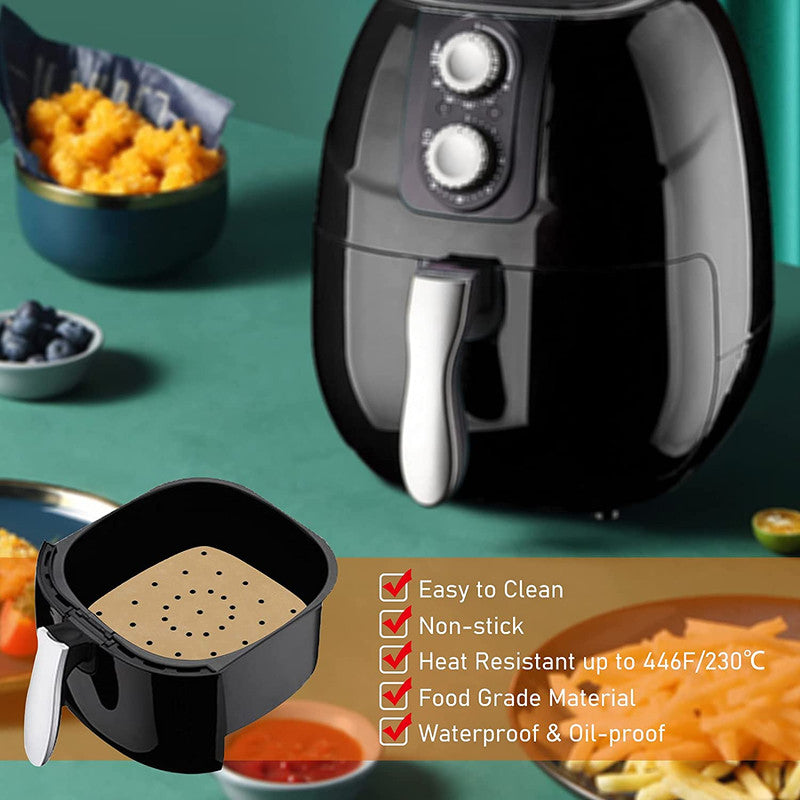 Perforated Baking Paper for Air Fryer, 100-pack, White, 20 cm