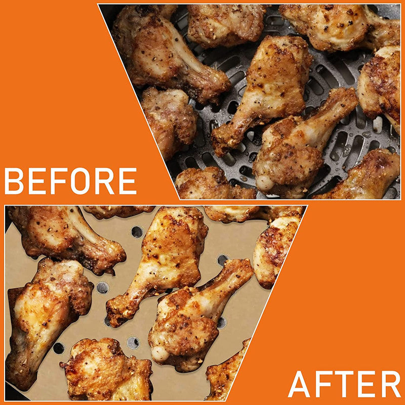 Perforated Baking Paper for Air Fryer, 100-pack, White, 20 cm