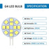 G4 LED bulb cool white 6000k non-dimmable 6-pack