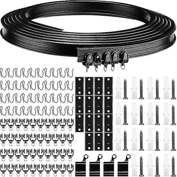 Meter Black Bendable Ceiling Track for Curtains, Flexible Ceiling Curtain Track