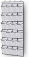 pc Over the Door Shoe Storage Organizer Hanging Shoe Rack Holder 24 Large Mesh Pockets for Closet Door Organization with Hangers White White