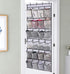 pc Over the Door Shoe Storage Organizer Hanging Shoe Rack Holder 24 Large Mesh Pockets for Closet Door Organization with Hangers White White