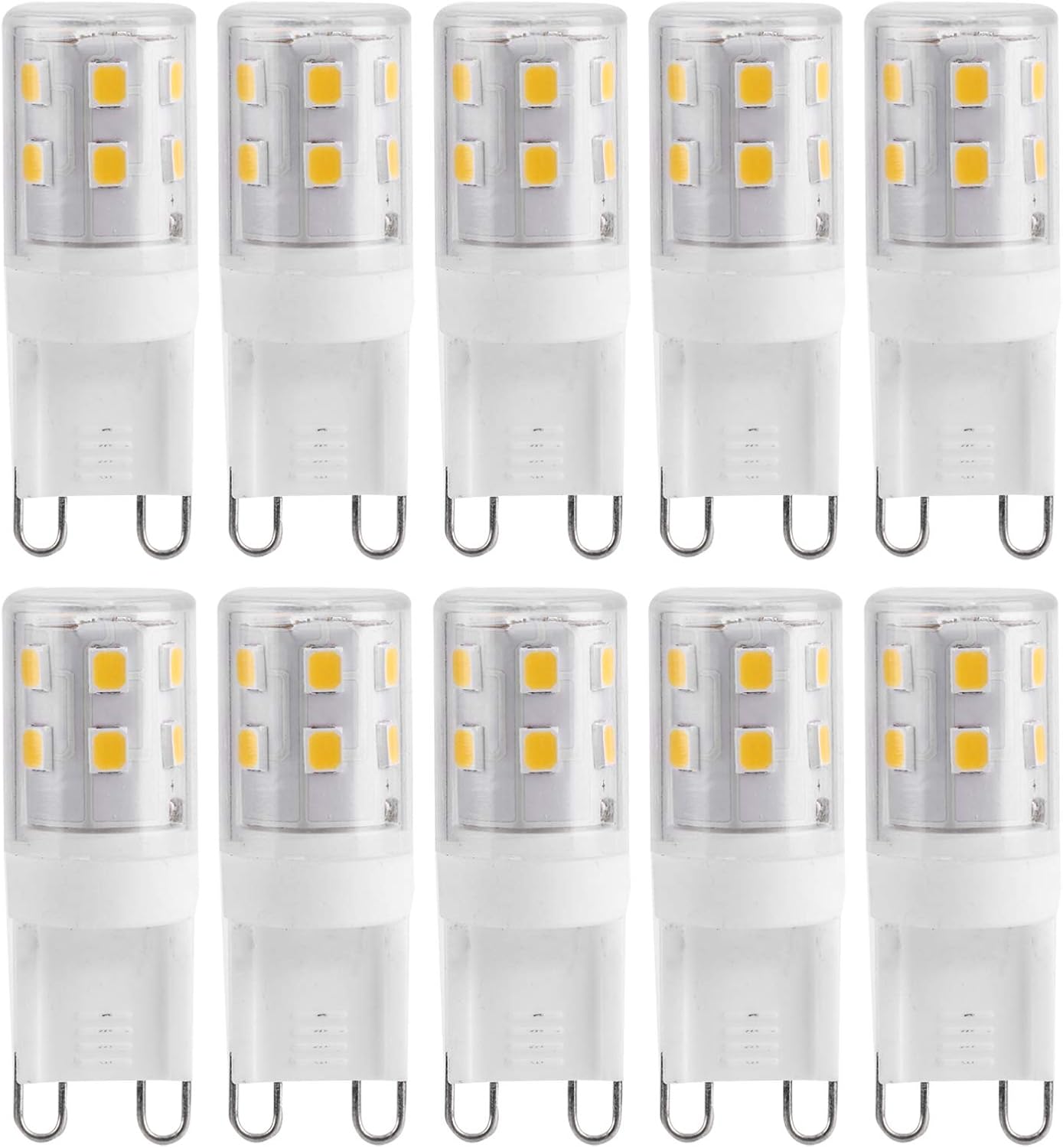 10pcs G9 2W 16LED Mini LED Bulbs, Ceramic Base, Eye Protection, Dimmable Design, Energy Saving Equivalent to 30 Watt Halogen