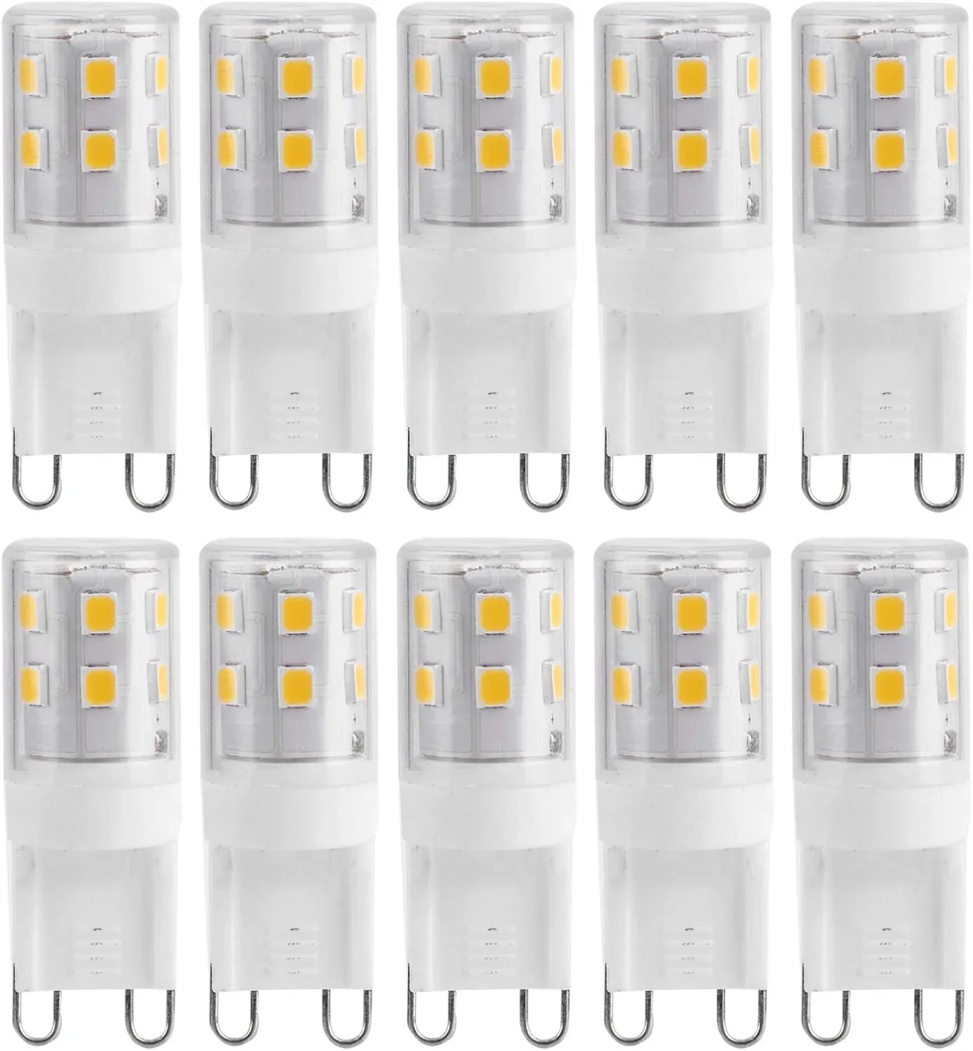 10pcs G9 2W 16LED Mini LED Bulbs, Ceramic Base, Eye Protection, Dimmable Design, Energy Saving Equivalent to 30 Watt Halogen