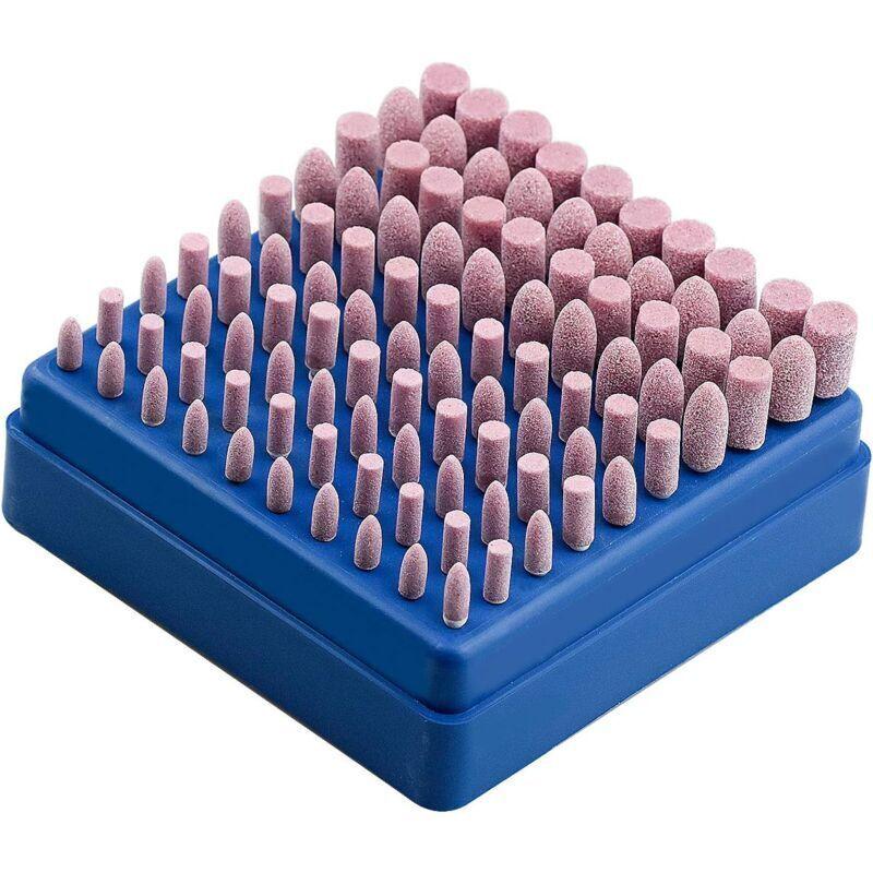 100pcs Abrasive Polishing Mounted Stone Rotary Tool Grinding Wheel for Dremel Rotary Tool 3mm Shank..DEBUNS