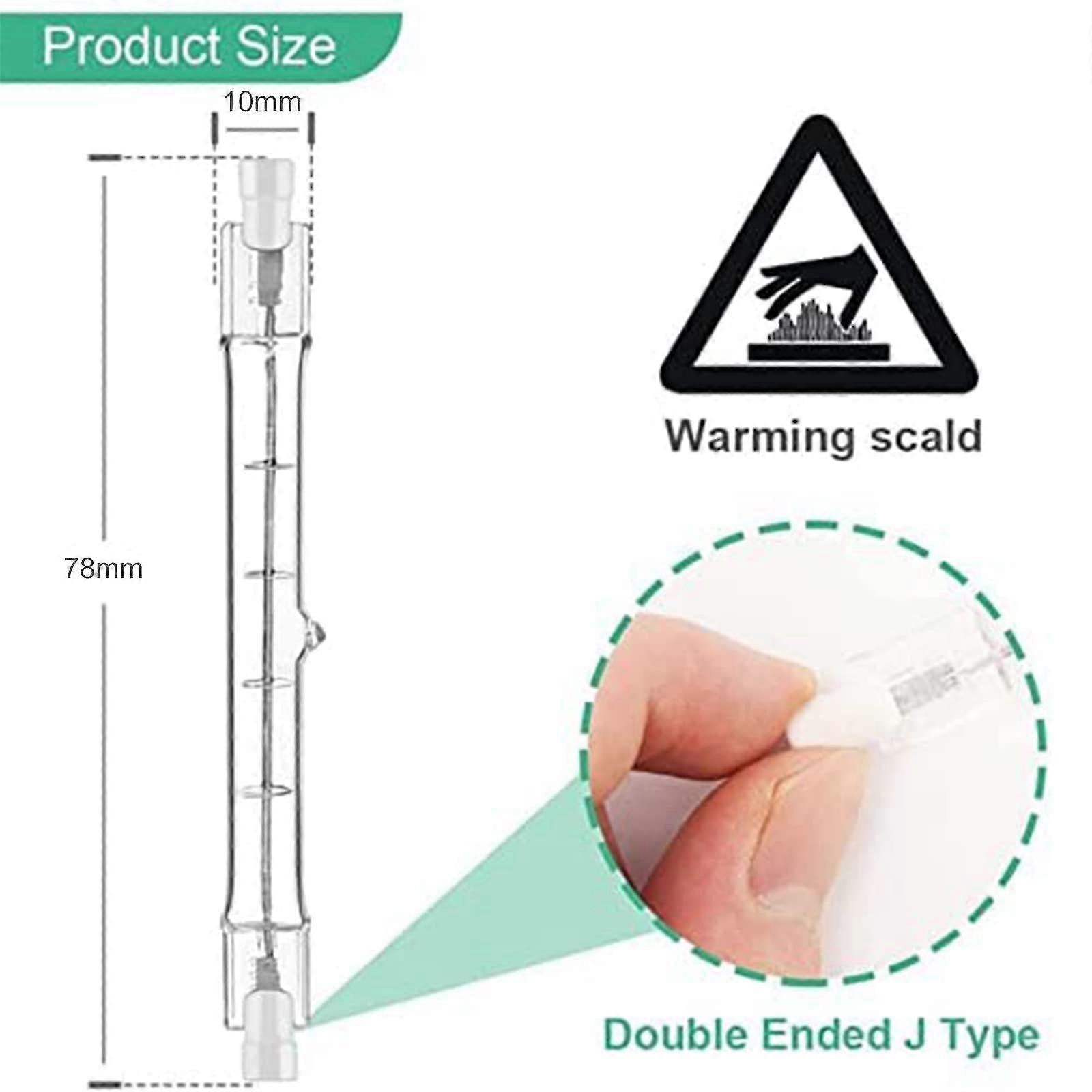 Set of 5 R7s Halogen Bulb 78mm 80w 230v, R7s Halogen Rod 78mm, R7s Halogen Bulb Dimmable Halogen Rod Bulb For Construction Site Floodlights