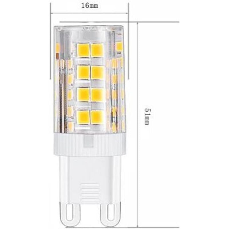 G9 LED Bulbs, Warm White 3000K 5W Light Equivalent 40W Halogen Bulbs 420 Lumen Non-Dimmable, 10-Pack