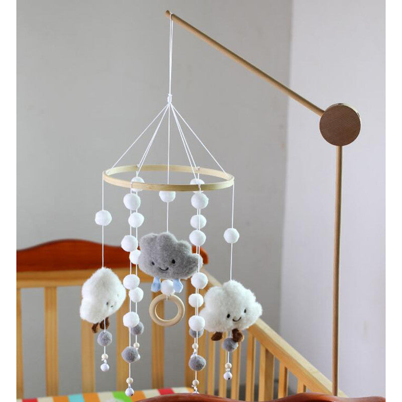Baby Mobile Music Box, Safe Baby Crib Mobile Hanging Pendant Music Box Bedside Clock Grey_yux Gray