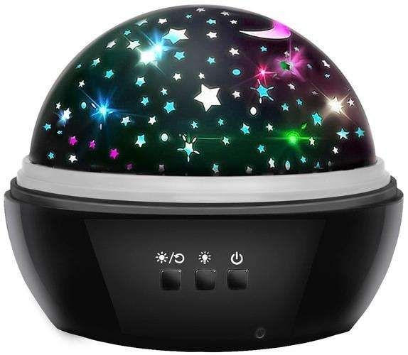 Galaxy Lamp Star Projector with Underwater Effect for Magical Atmosphere, Black