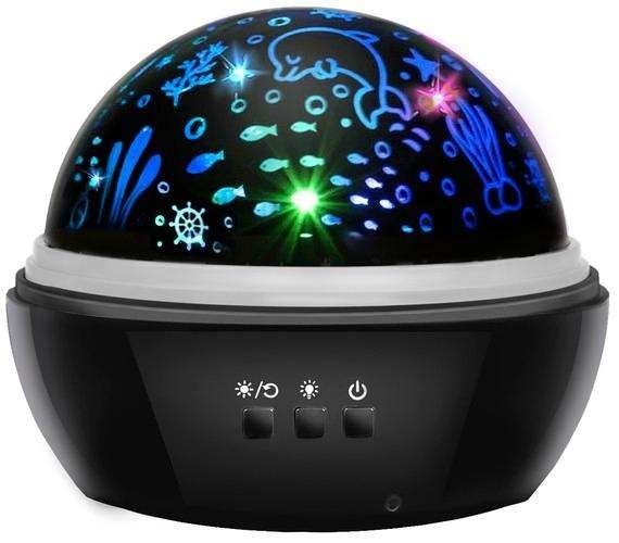 Galaxy Lamp Star Projector with Underwater Effect for Magical Atmosphere, Black