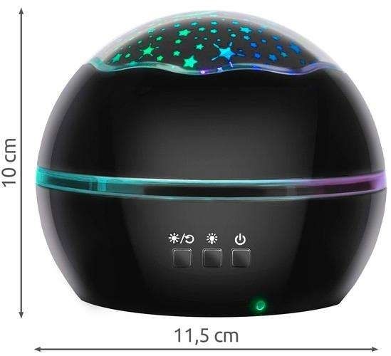 Galaxy Lamp Star Projector with Underwater Effect for Magical Atmosphere, Black