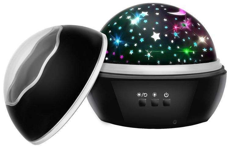 Galaxy Lamp Star Projector with Underwater Effect for Magical Atmosphere, Black