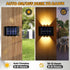 4 Pack Outdoor Solar Wall Lights Warm White IP65 Waterproof Up and Down Lights for Garden Yard Patio Fence