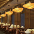 E27 Bamboo Rattan Pendant Light Vintage Adjustable Woven Chandelier for Dining Office Cafe, 40cm