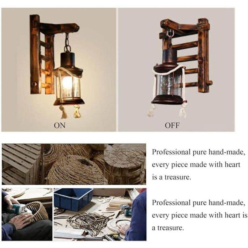 Vintage Industrial Wall Light Iron Metal Bamboo Outdoor Wall Lamp