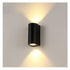 2 Pack Outdoor Wall Lights Aluminum Up Down IP44 Waterproof Black Lamps for Patio Garden Balcony Porch