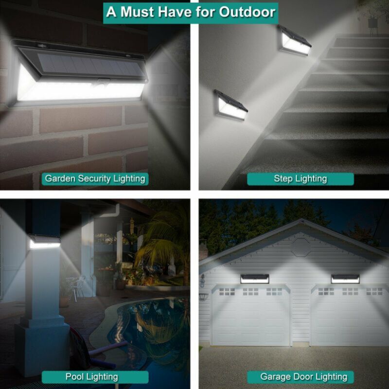 Solar Wall Light 118 LED PIR Motion Sensor IP65 Waterproof Outdoor Garden Light 1000 Lumens