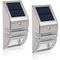 2 Pack LED Solar Outdoor Wall Lights with Motion Sensor Stainless Steel Waterproof, 90 Degree Wide Angle