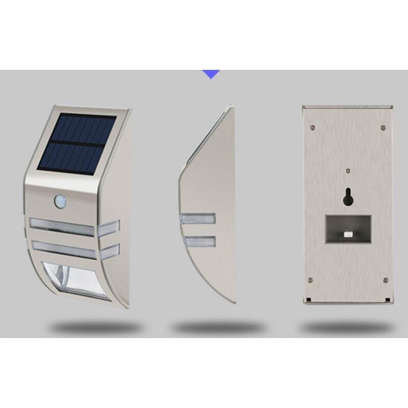 2 Pack LED Solar Outdoor Wall Lights with Motion Sensor Stainless Steel Waterproof, 90 Degree Wide Angle