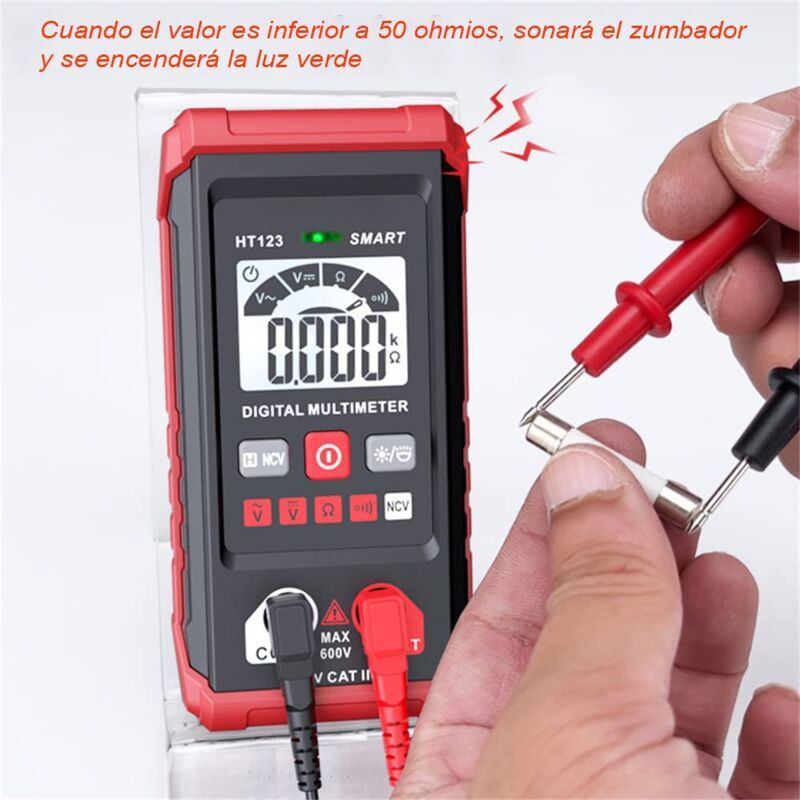 Digital Multimeter, 4000 Counts Multifunction Voltmeter, AC and DC Voltage Measurement, Resistance, Continuity, NCV