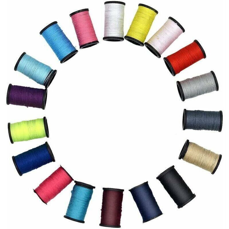 Mini Sewing Kit with 52 Sewing Supplies, 18 Thread Spools with Black Sewing Box for Beginners Kids Travelers Sewing Machine Adults Girls, Small