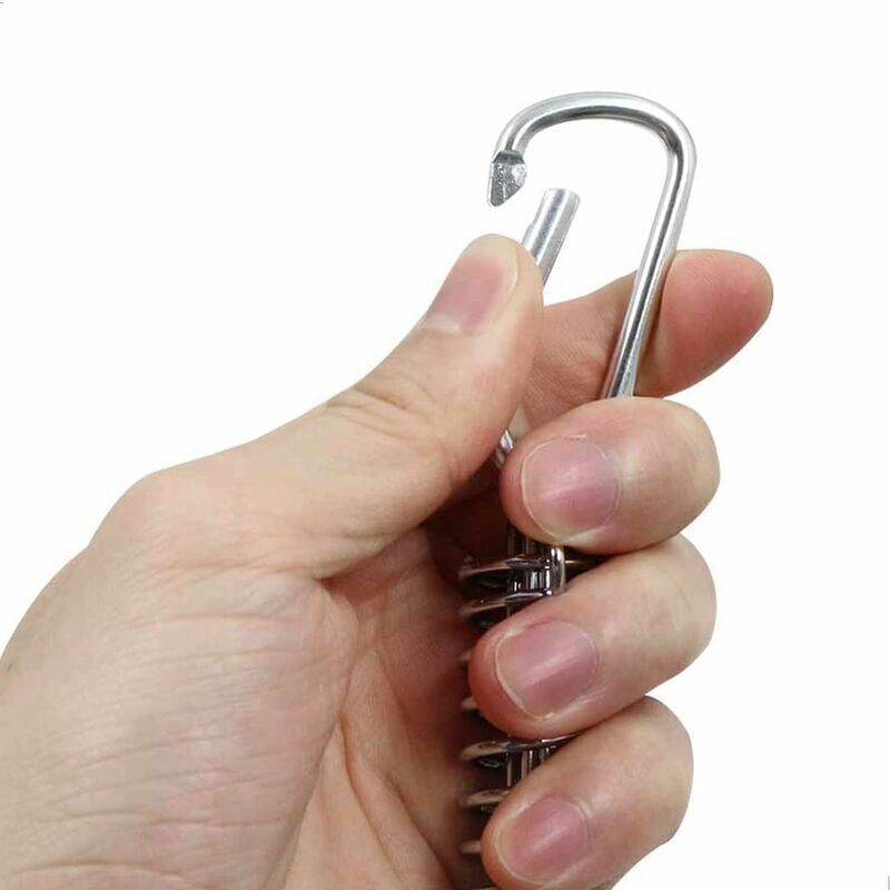 4 Pcs Stainless Steel Tent Spring Buckle, Tent Rope Buckle Spring, for Outdoor Camping, Hiking, Picnic, Camping Awning