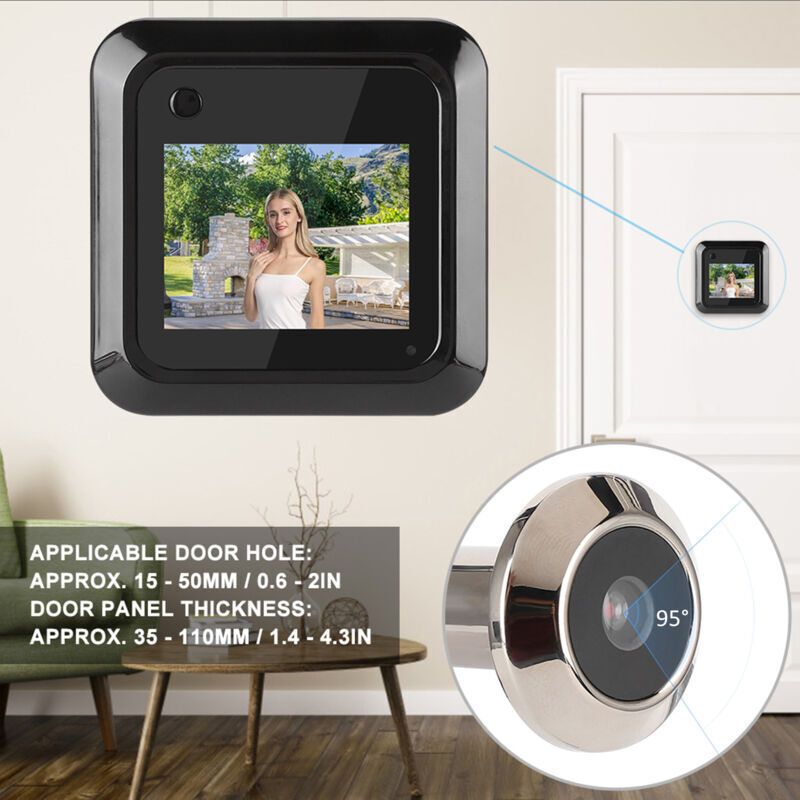 Door Viewer Peephole, Battery Operated Door Viewer, 145 Degree Wide Angle HD Security Apartment for Home