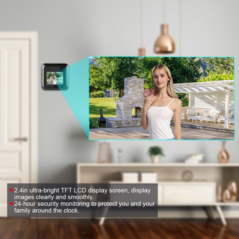 Door Viewer Peephole, Battery Operated Door Viewer, 145 Degree Wide Angle HD Security Apartment for Home