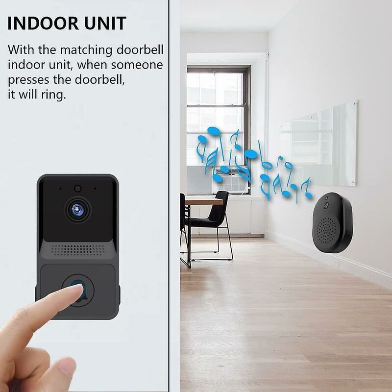 1 Pcs Wireless Remote Video Doorbell Smart Home Intercom HD Night Vision WiFi Charging Smart Doorbell Two-Way Talk APP Control