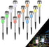 10 Pack Solar Garden Pathway Lights, Color Changing LED Stake Lights With Auto Dusk To Dawn Sensor, Stainless Steel, IP44 Outdoor For Lawn, 34 cm