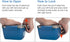 Salad Lunch Container 3 Compartments with Sauce Cup Blue, 1.5 L