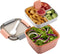 Salad Lunch Container 3 Compartments with Sauce Cup Pink, 1.5 L
